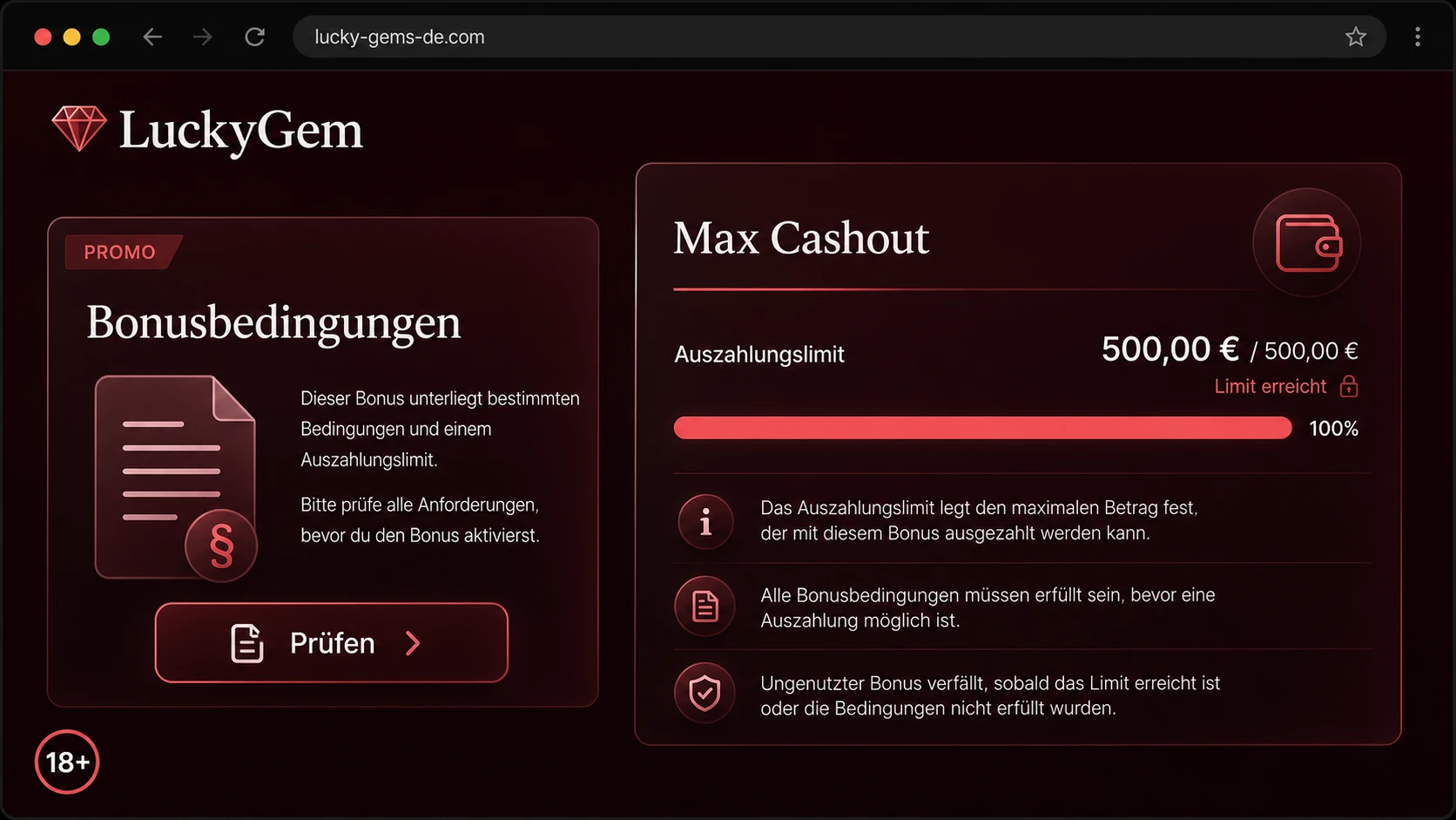 Auszahlungslimits und Max Cashout