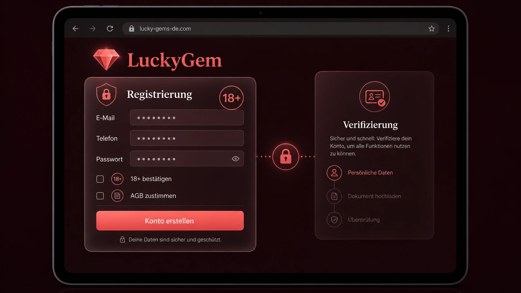 Registrierung vor dem ersten Login