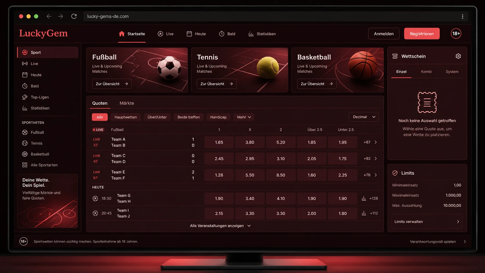 LuckyGem Sportsbook als möglicher Sportbereich